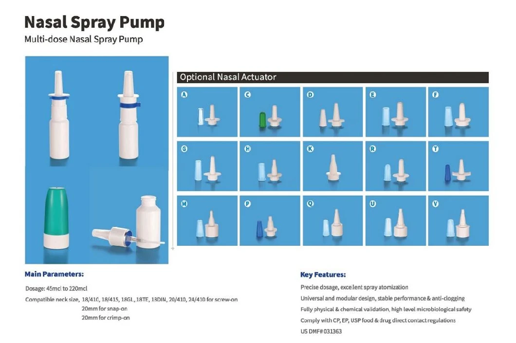 Plastic Spray Bottles Nasal Spray Pump/Oral Spray Pump/Ear Spray Pump/Pet Liquid Bottles/Vaccaine Applicator/Dry Powder Inhaler