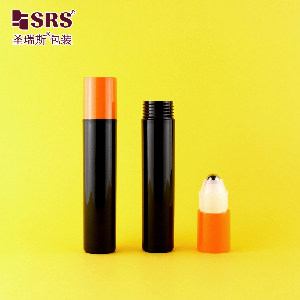 Wholesale 20ml Black Plastic Deodorant Roll On Bottle Steel Roller Ball Container