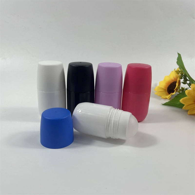 Wholesale Colorful 60ml Roll on Bottle Personal Care Empty Plastic Sunscreen Cream Bottle 50ml Deodorant Roller Containers with PP Ball