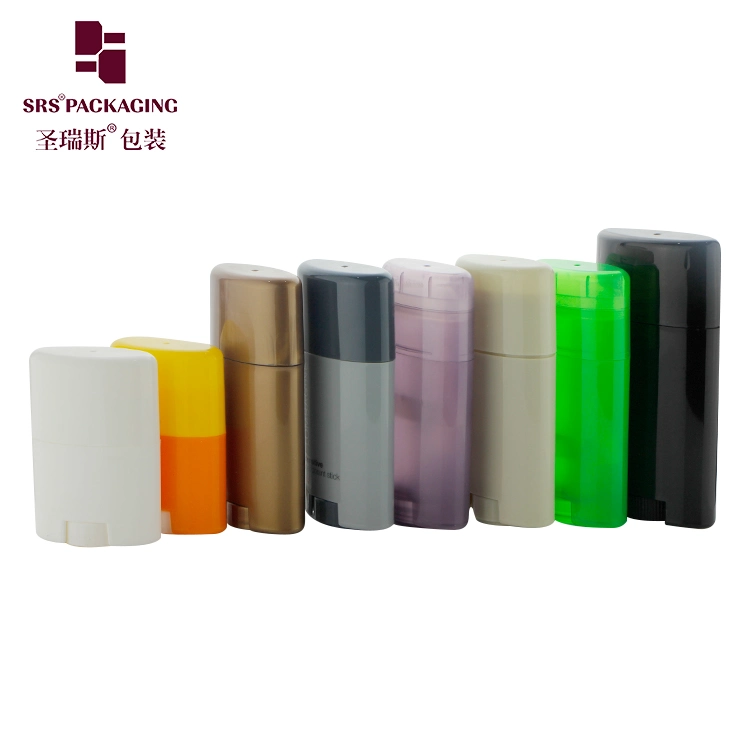 High Quality Custom Color Empty Oval Plastic Deodorant Stick Container 15g 40g 50g 75g